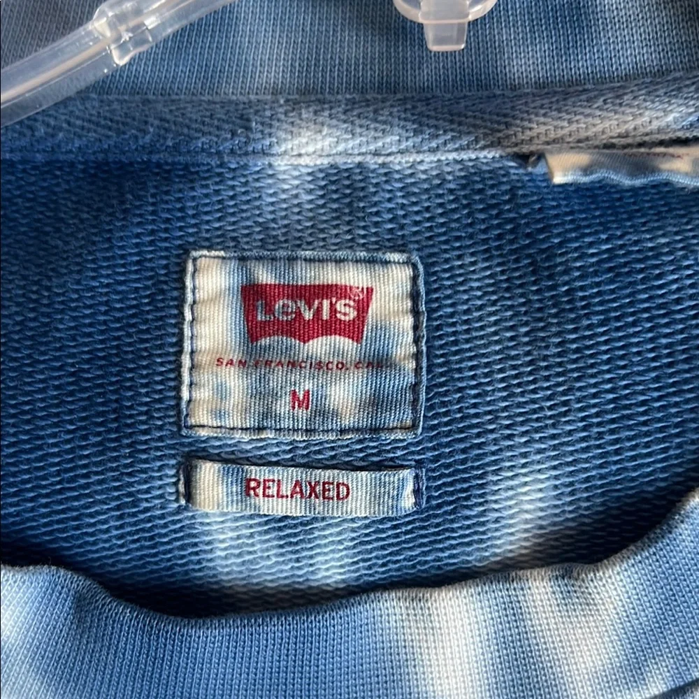 Levi's Men’s Blue and White Tie-Dye‎ Long Sleeve Shirt Size M